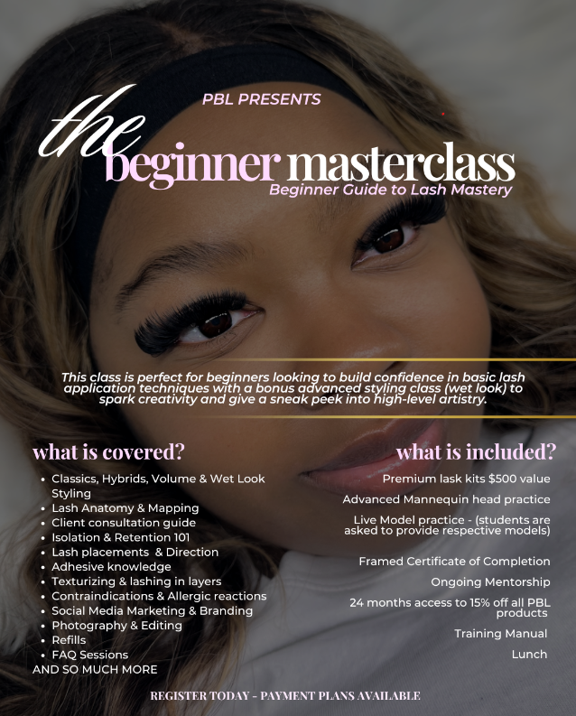 1:1 2 DAYS BEGINNER CLASSIC|HYBRID|VOLUME &  WET LOOK STYLING $1300